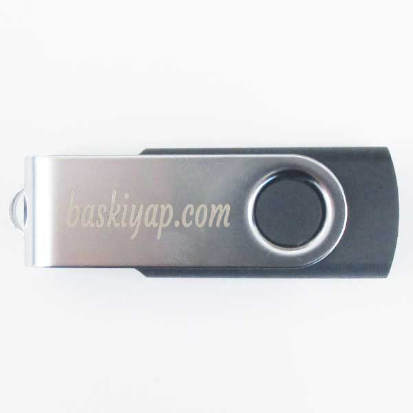 İsme Özel Plastik Metal Usb Flash Bellek | Siyah görsel
